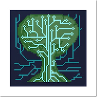 Pixel Art Circuit Tree Posters and Art